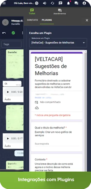 Primeiro Print de Aplicativo/Sistema para ChatBot de WhatsApp
