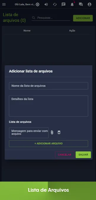 Aplicativo de ChatBot de WhatsApp - Lista de Arquivos